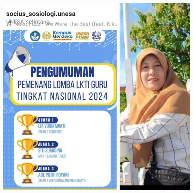 
 Guru Man 1 Lotim Raih Juara Nasional Lomba LKTI