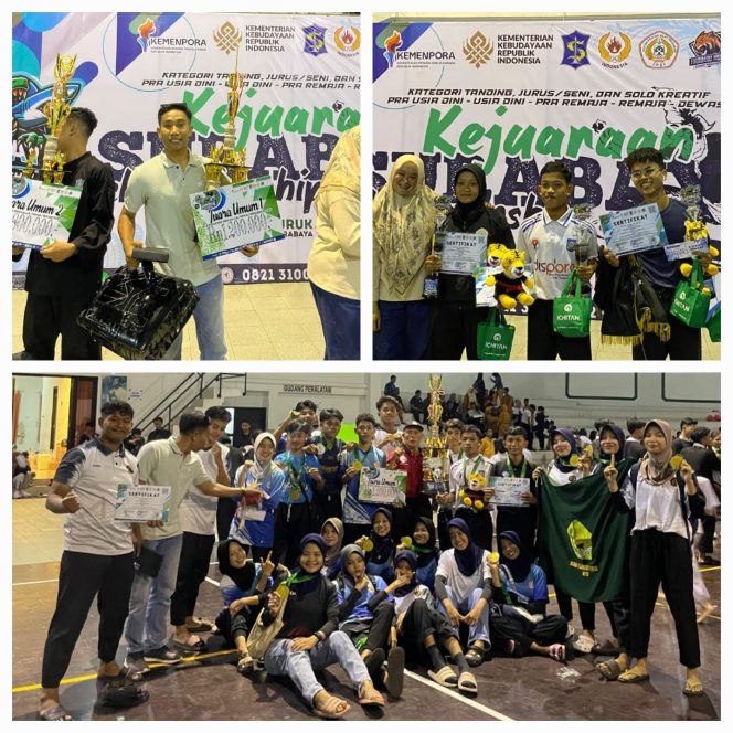 
 Foto : Sebanyak 19 siswa Man 1 Lombok Timur mendapat juara pada Silat Nasional. Perolehan medali yang banyak membuat Man 1 Lotim keluar sebagai juara umum