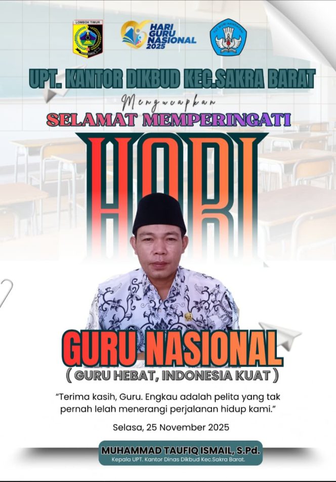 
 Peringati HGN 2025, Kepala UPT Dikbud Sakbar Serukan Semangat “Guru Hebat, Indonesia Kuat”