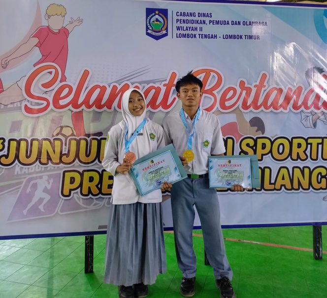 
 Foto : Dua siswa MAN 1 Lombok Timur berhasil menorehkan prestasi pada ajang Pekan Olahraga Pelajar Daerah (POPDA) tingkat Kabupaten Lombok Timur 2026.
